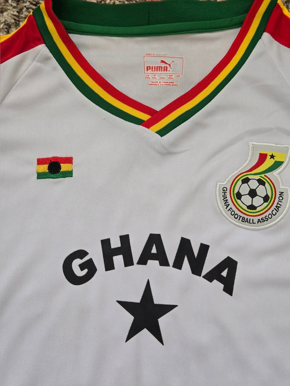 Ghana Soccer Team Jersey FIFA 2012 World Cup White Jersey Men's Size XXXL *RARE* - Picture 3 of 13